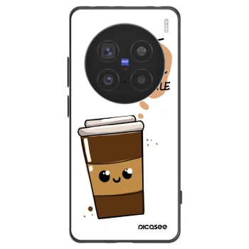 Picasee silikonski črni ovitek za Vivo X200 Pro - Cute coffee