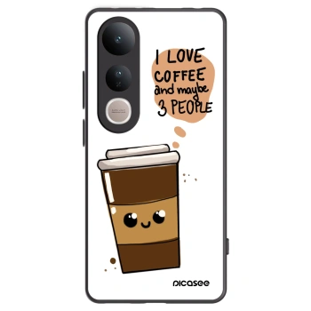 Picasee silikonski črni ovitek za Vivo V50 Lite 5G - Cute coffee