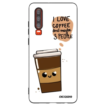 Picasee silikonski črni ovitek za Huawei P30 - Cute coffee