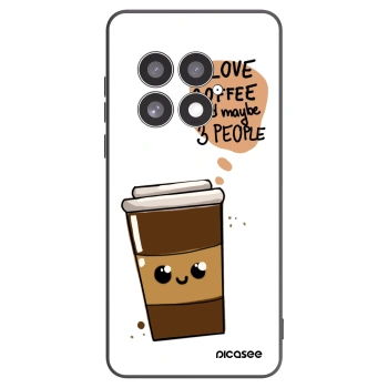 Picasee silikonski črni ovitek za OnePlus 13 5G - Cute coffee