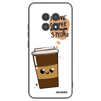 Picasee silikonski črni ovitek za Realme 12X - Cute coffee