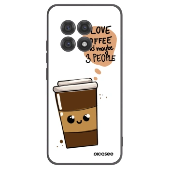 Picasee silikonski črni ovitek za OnePlus 13R 5G - Cute coffee