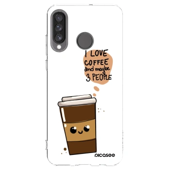 Picasee silikonski prozorni ovitek za Huawei P30 Lite - Cute coffee