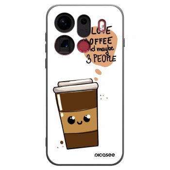 Picasee silikonski črni ovitek za OPPO Find X9 Pro - Cute coffee