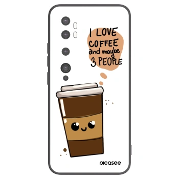 Picasee silikonski črni ovitek za Xiaomi Mi Note 10 (Pro) - Cute coffee
