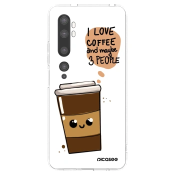 Picasee silikonski prozorni ovitek za Xiaomi Mi Note 10 (Pro) - Cute coffee