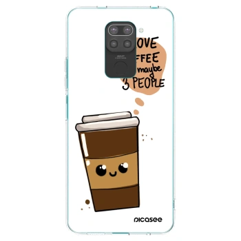 Picasee silikonski črni ovitek za Xiaomi Redmi Note 9 - Cute coffee