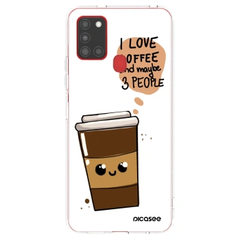Picasee silikonski prozorni ovitek za Samsung Galaxy A21s - Cute coffee