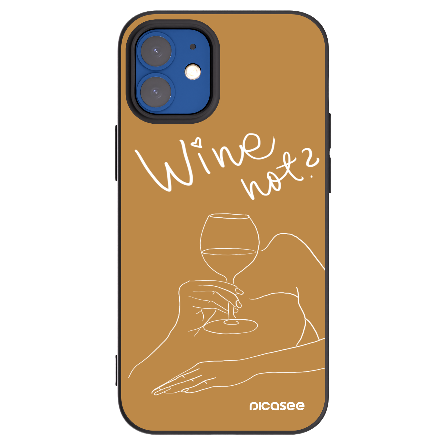 Picasee silikonski črni ovitek za Apple iPhone 12 mini - Wine not