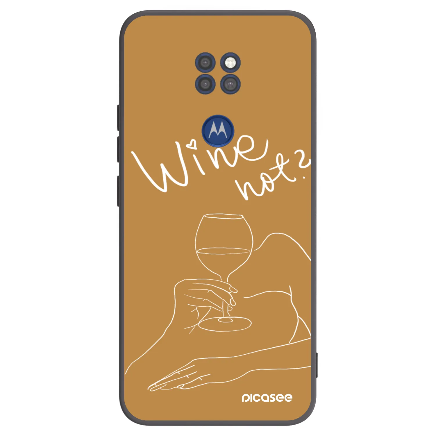 Picasee silikonski črni ovitek za Motorola Moto G9 Play - Wine not