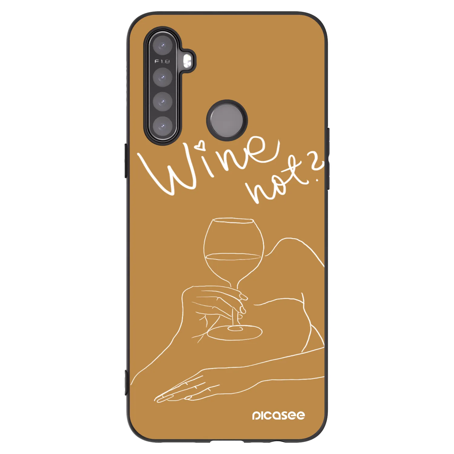 Picasee silikonski črni ovitek za Realme 6i - Wine not