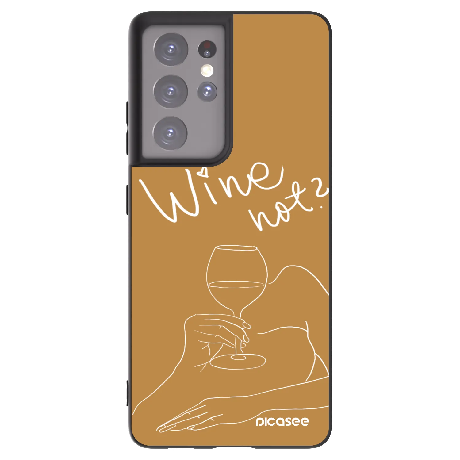 Picasee silikonski črni ovitek za Samsung Galaxy S21 Ultra 5G G998B - Wine not