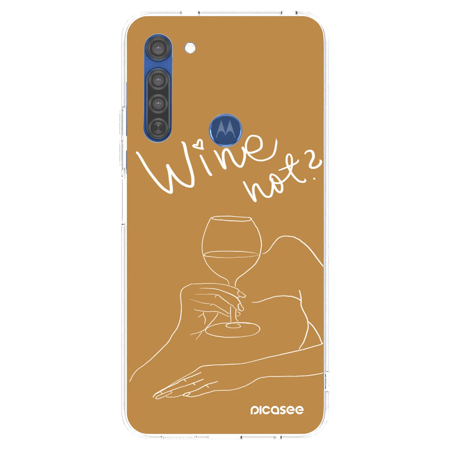 Picasee silikonski prozorni ovitek za Motorola Moto G8 - Wine not