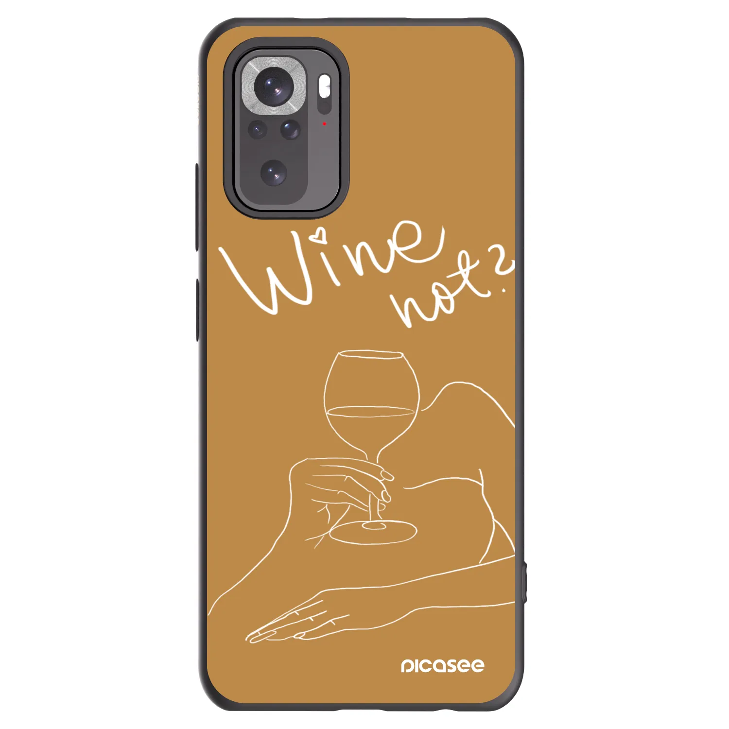 Picasee silikonski črni ovitek za Xiaomi Redmi Note 10 - Wine not