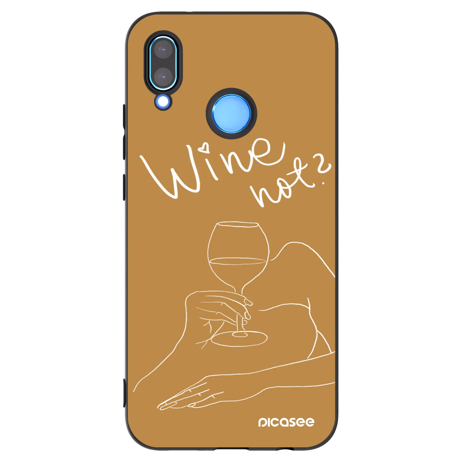 Picasee silikonski črni ovitek za Huawei P20 Lite - Wine not
