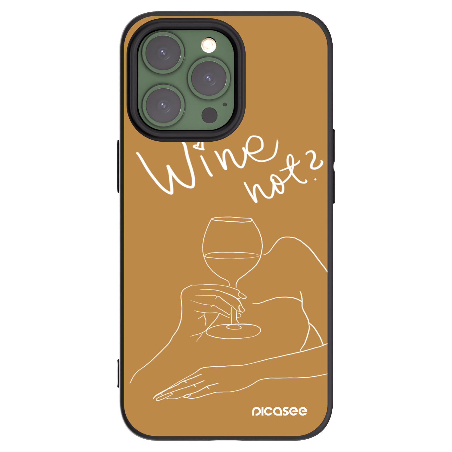 Picasee silikonski črni ovitek za Apple iPhone 13 Pro - Wine not