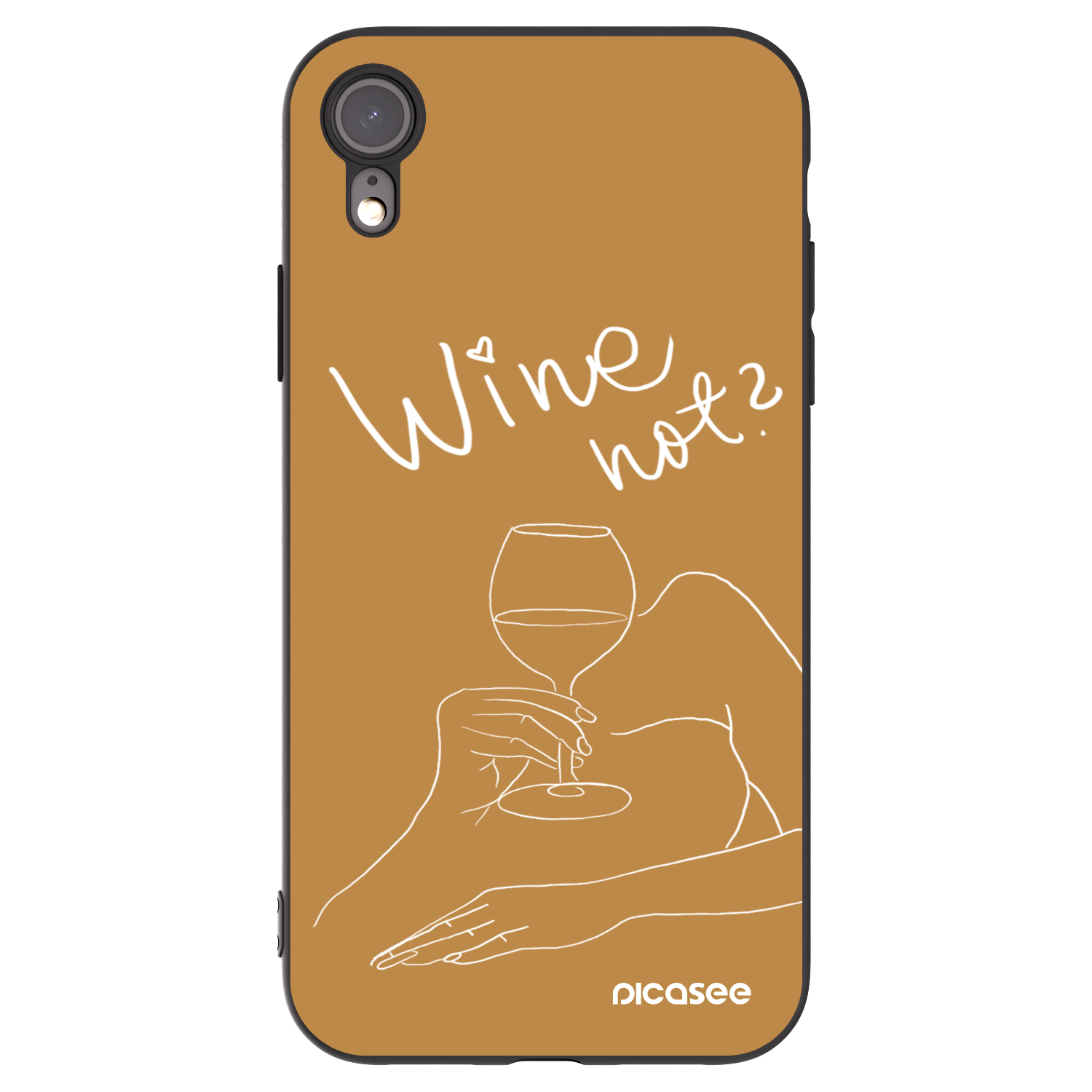 Picasee silikonski črni ovitek za Apple iPhone XR - Wine not
