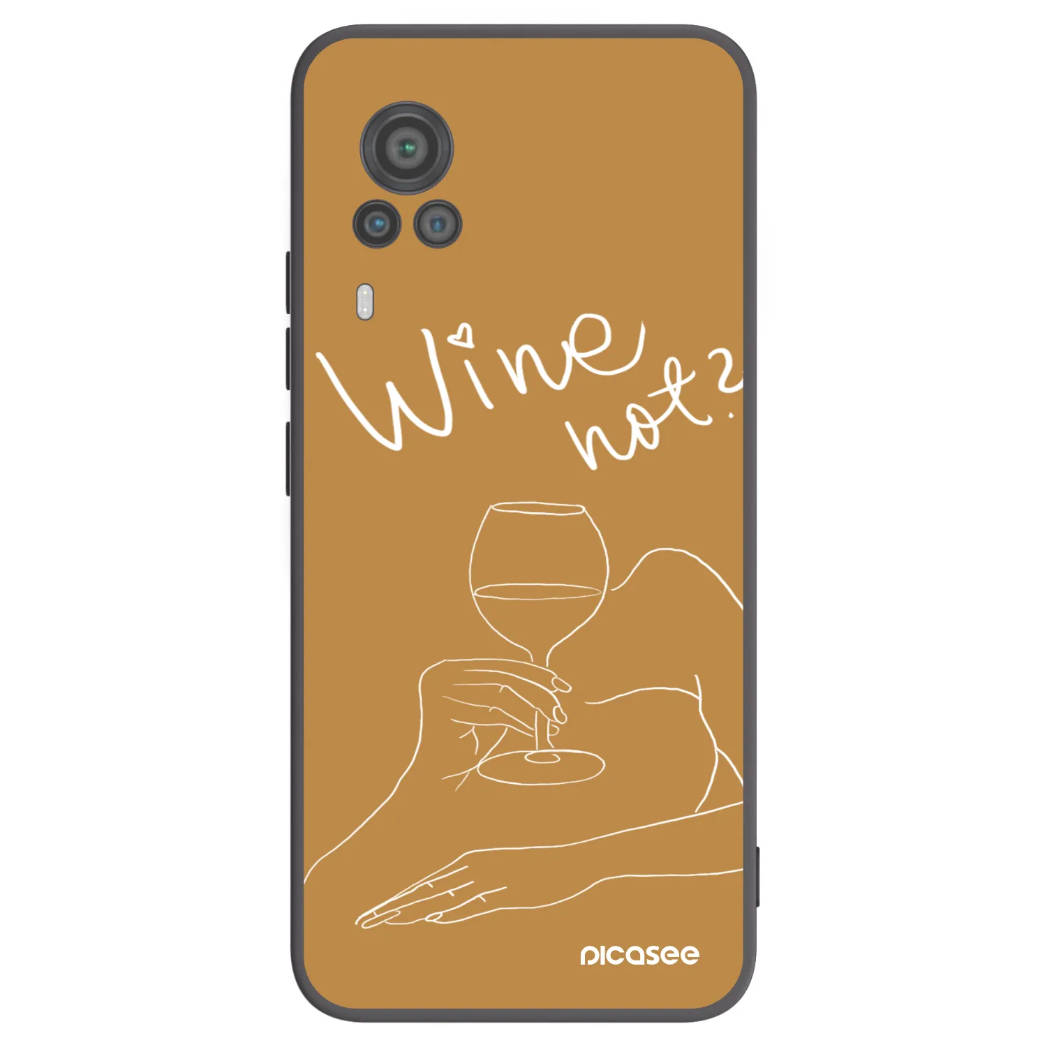Picasee silikonski črni ovitek za Vivo X60 Pro 5G - Wine not