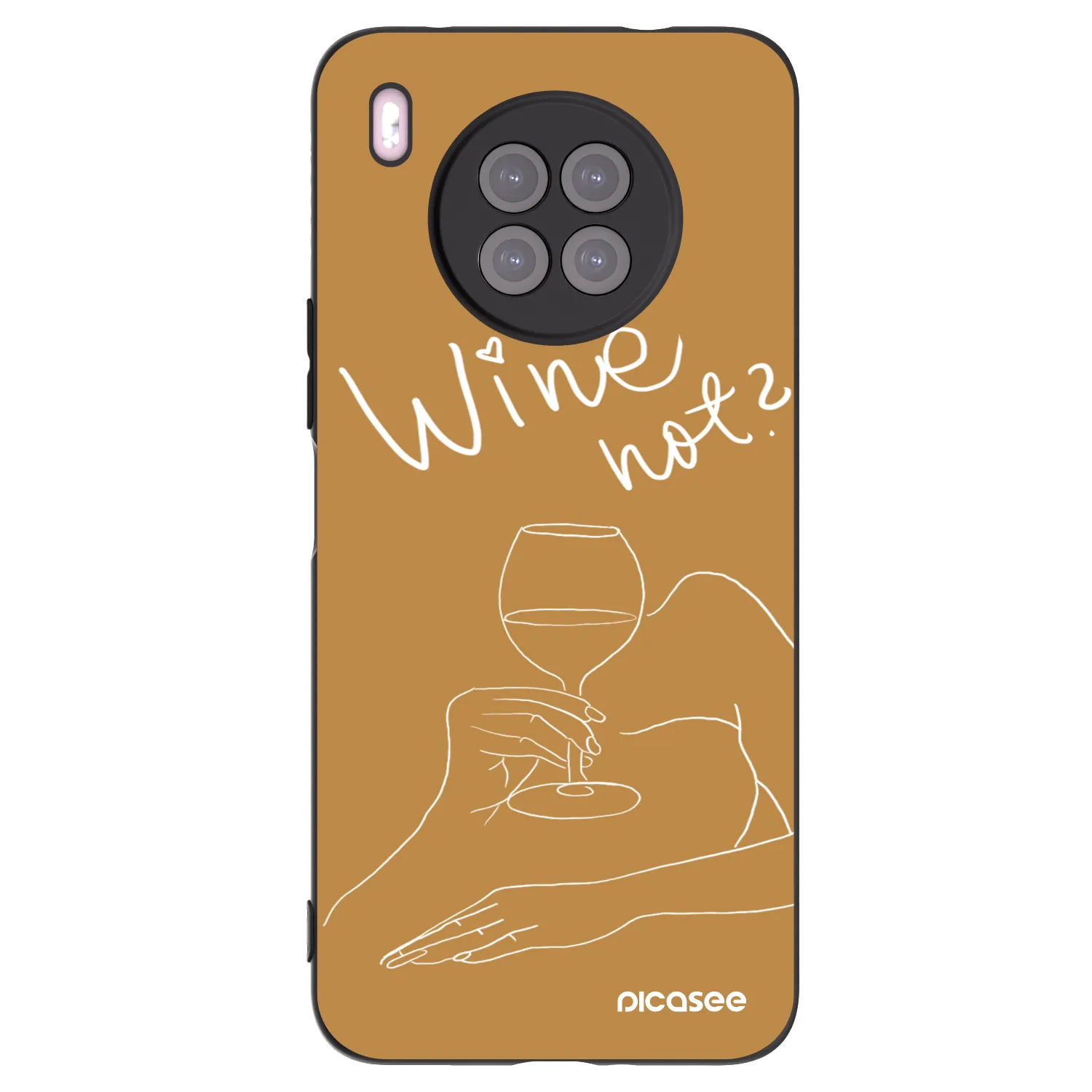 Picasee silikonski črni ovitek za Huawei Nova 8i - Wine not