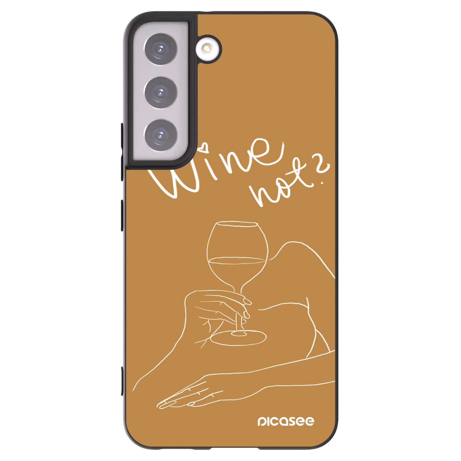 Picasee silikonski črni ovitek za Samsung Galaxy S22 5G - Wine not