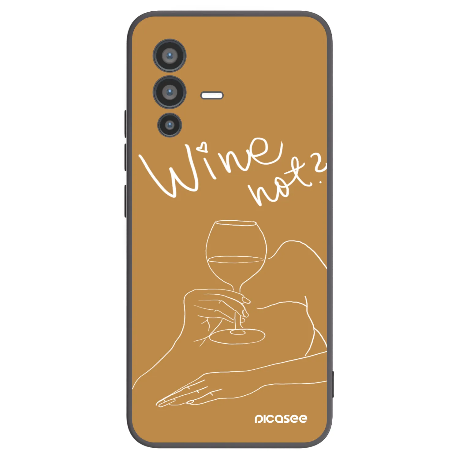 Picasee silikonski črni ovitek za Vivo V23 5G - Wine not