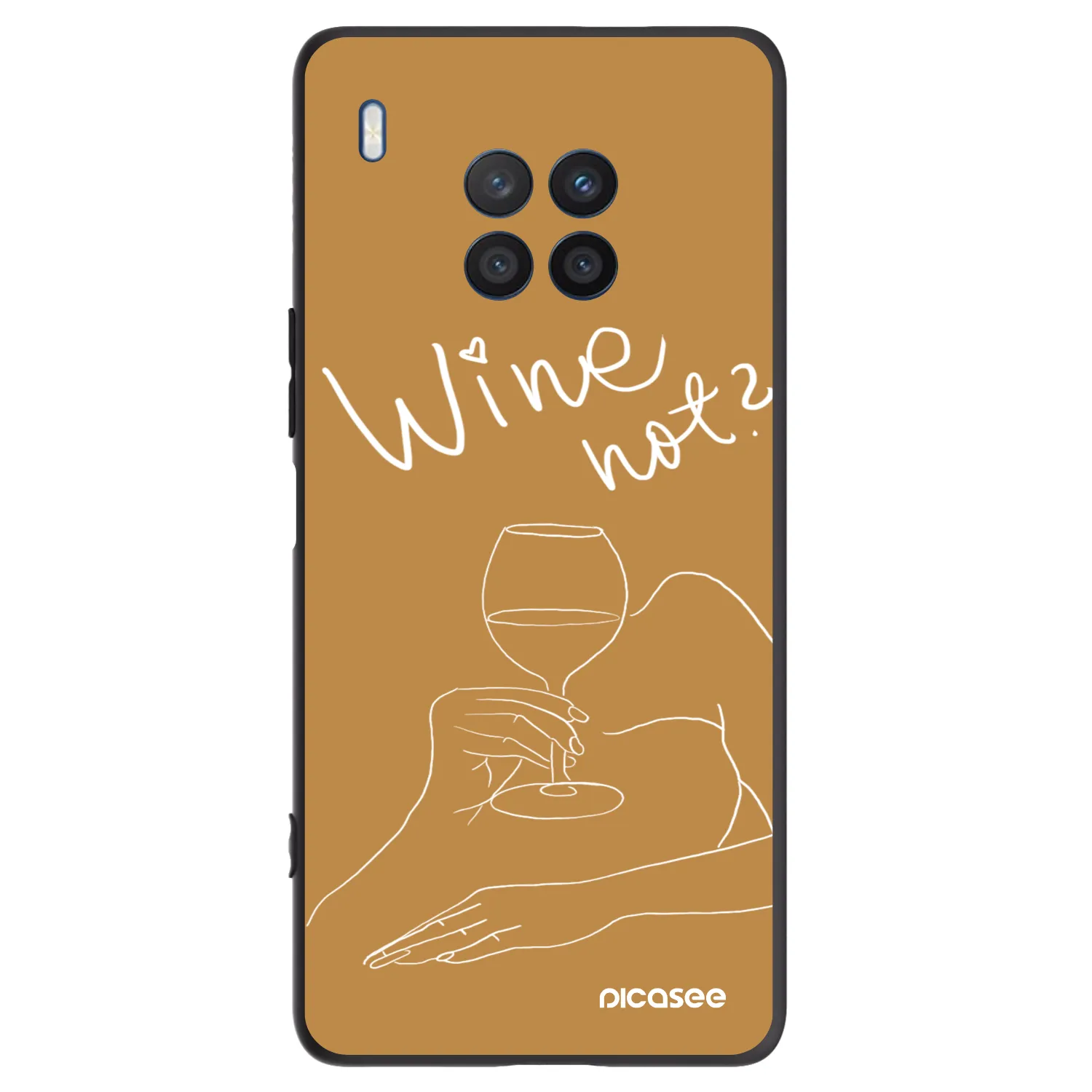 Picasee silikonski črni ovitek za Honor 50 Lite - Wine not