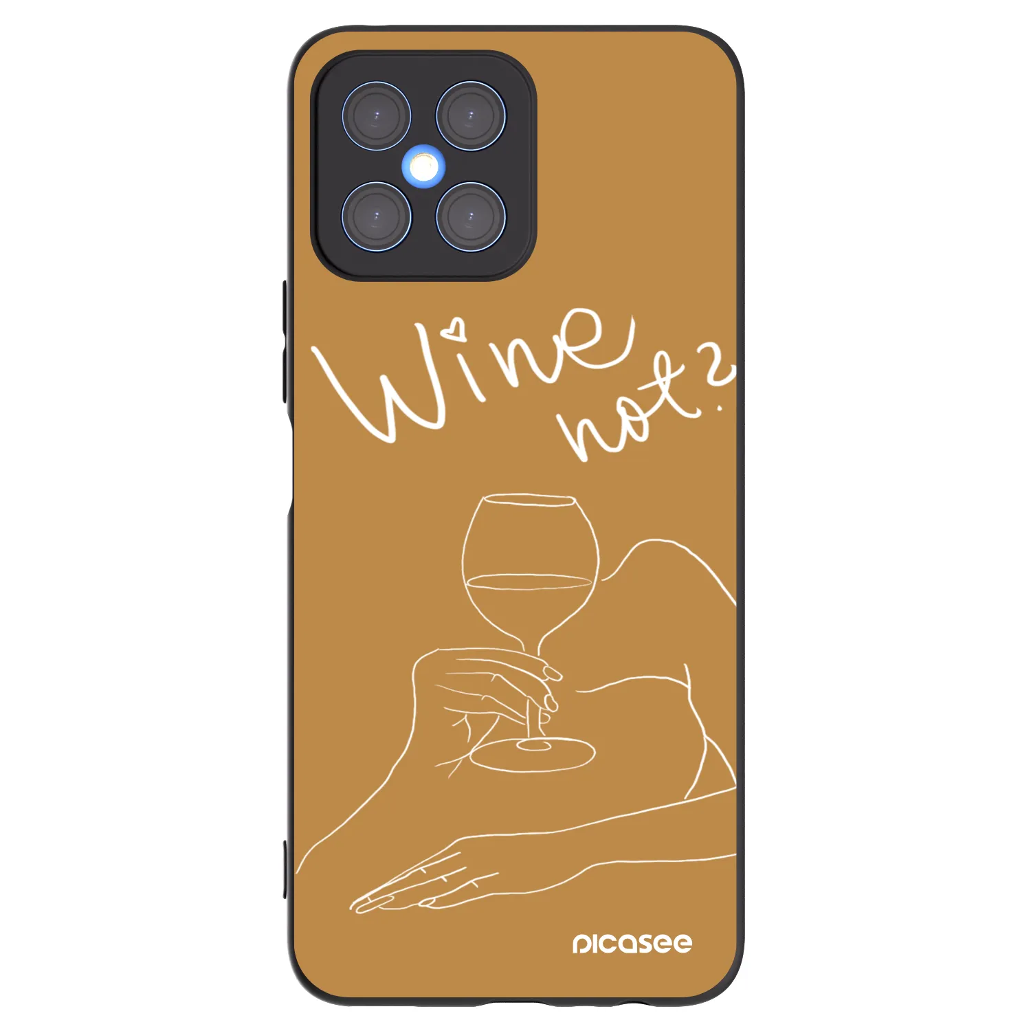 Picasee silikonski črni ovitek za Honor X8 4G - Wine not