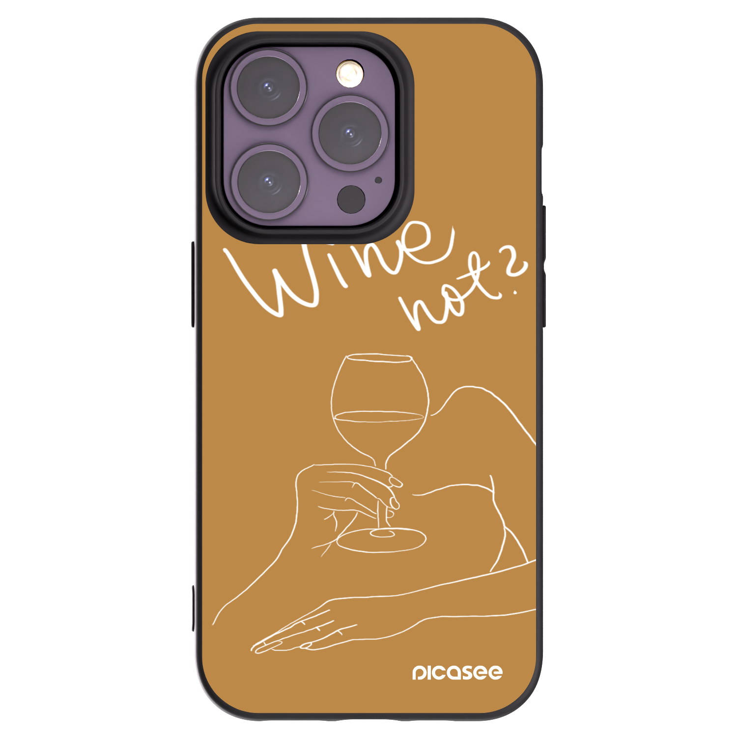 Picasee silikonski črni ovitek za Apple iPhone 14 Pro - Wine not