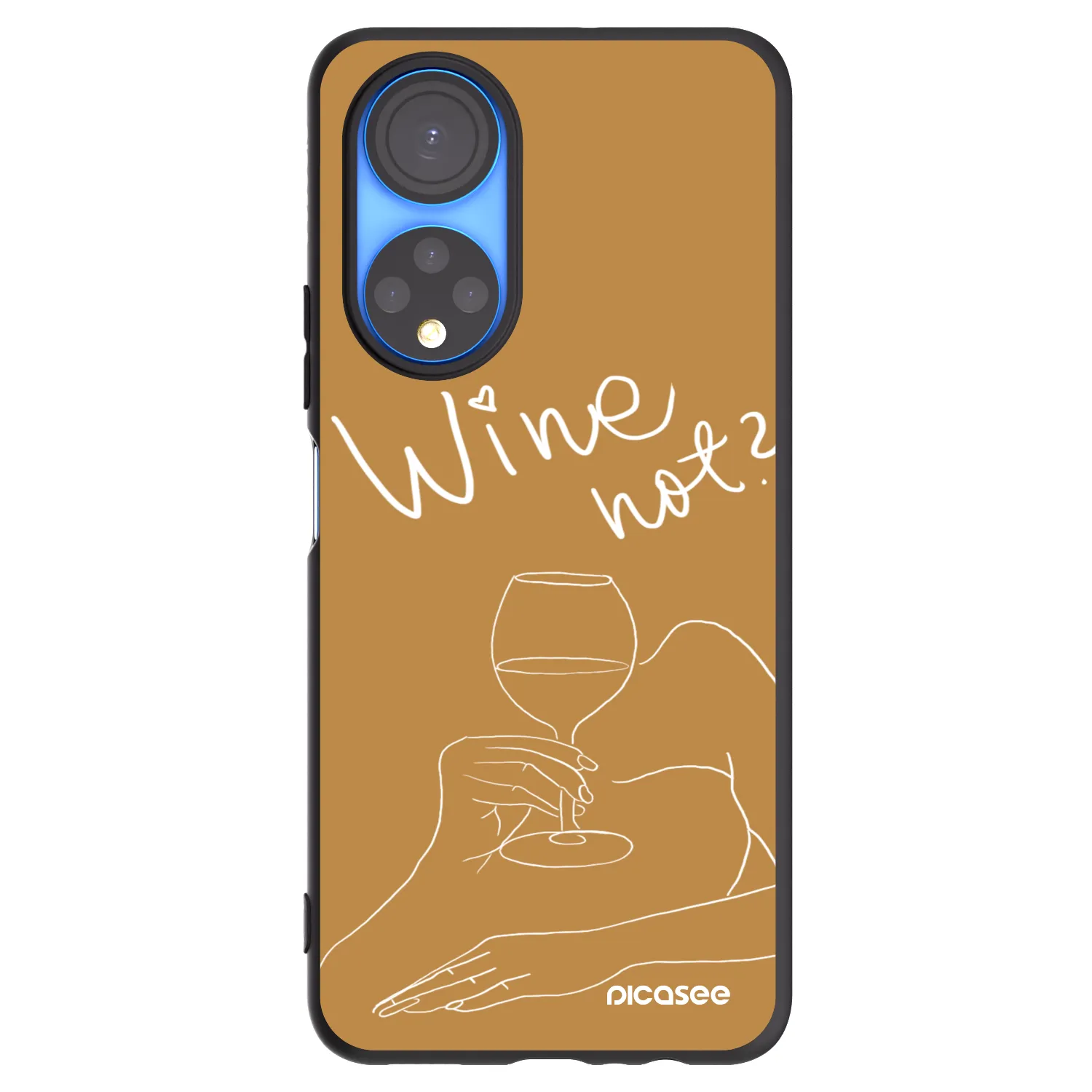 Picasee silikonski črni ovitek za Honor X7 - Wine not