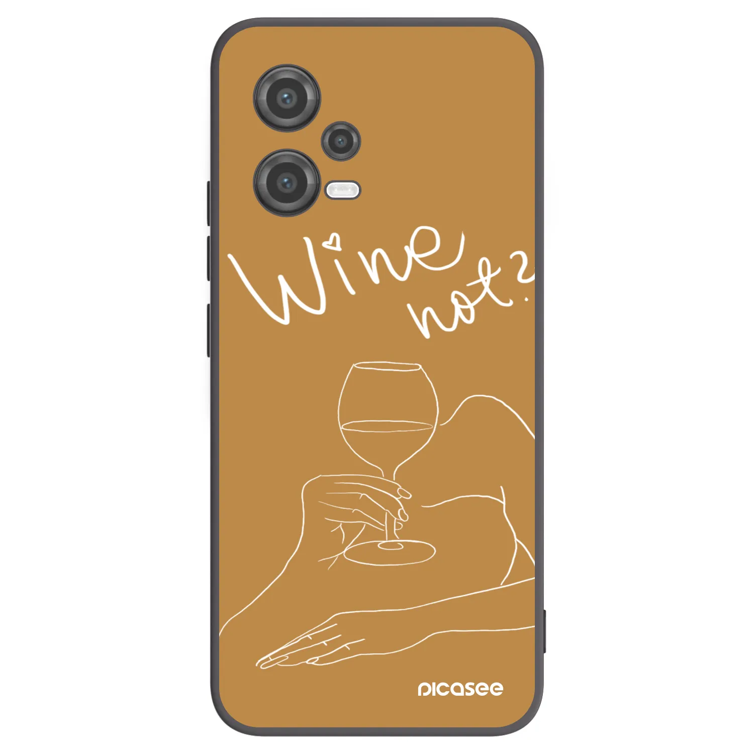 Picasee silikonski črni ovitek za Xiaomi Poco X5 - Wine not