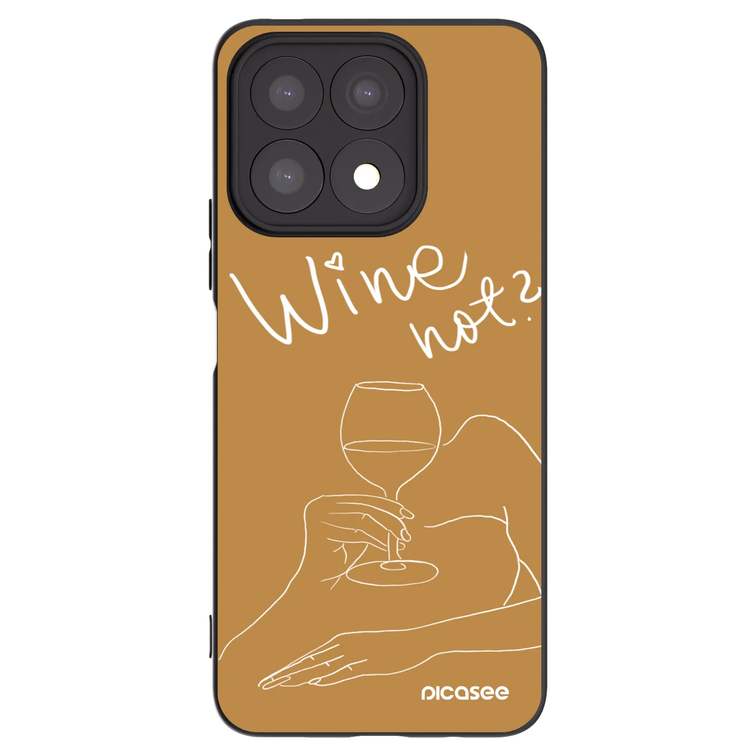 Picasee silikonski črni ovitek za Honor X8a - Wine not