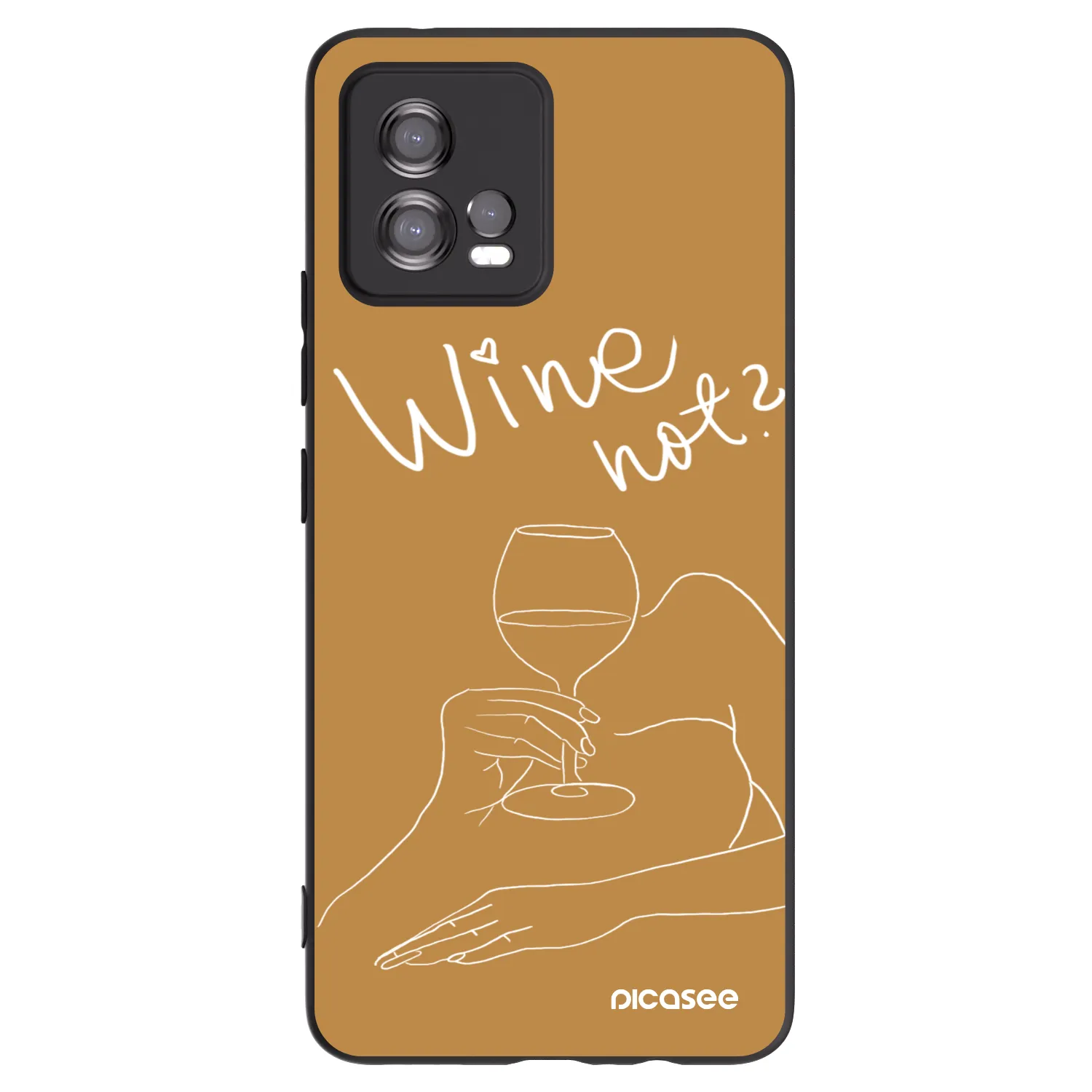 Picasee silikonski črni ovitek za Motorola Moto G72 - Wine not
