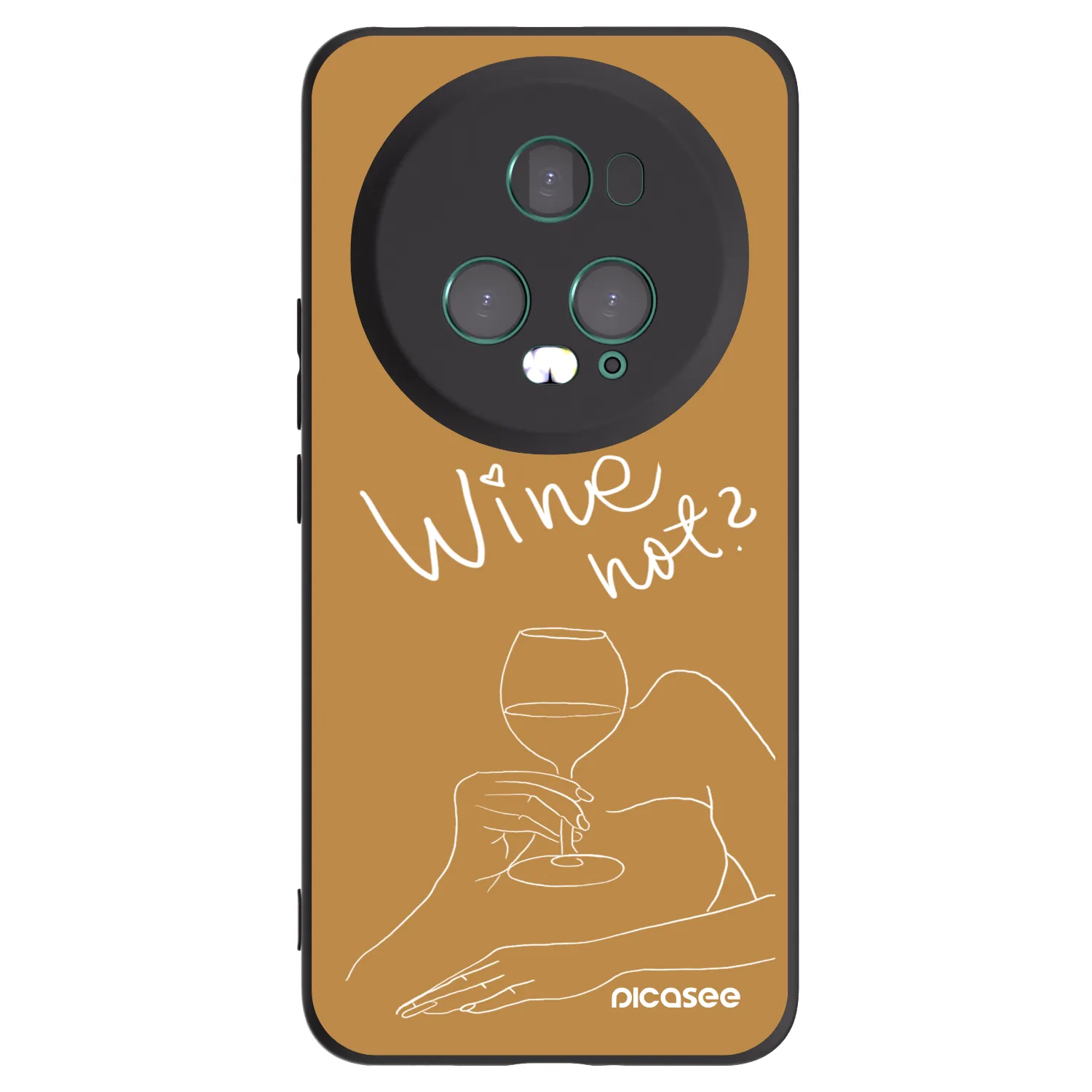 Picasee silikonski črni ovitek za Honor Magic5 Pro - Wine not