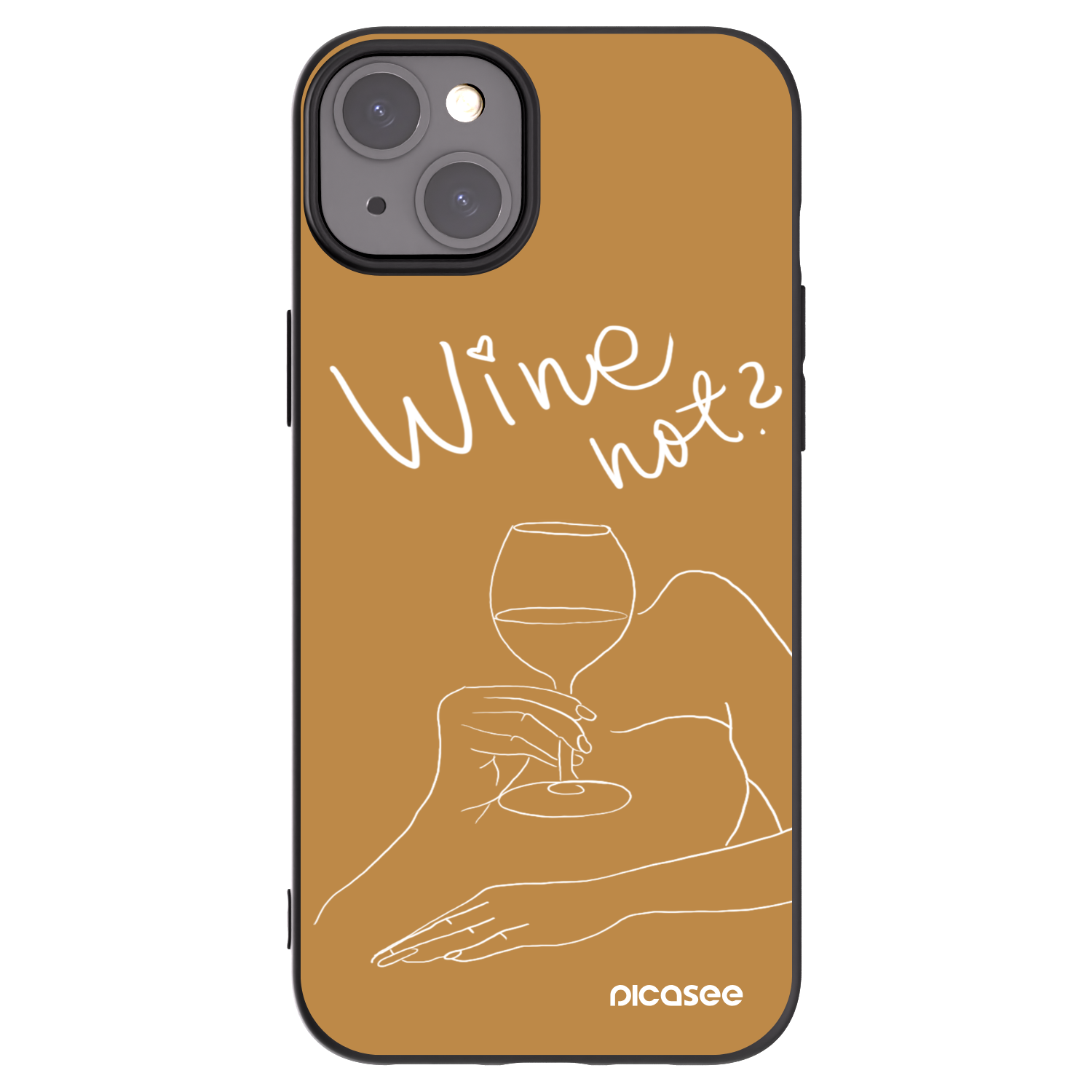 Picasee silikonski črni ovitek za Apple iPhone 15 Plus - Wine not