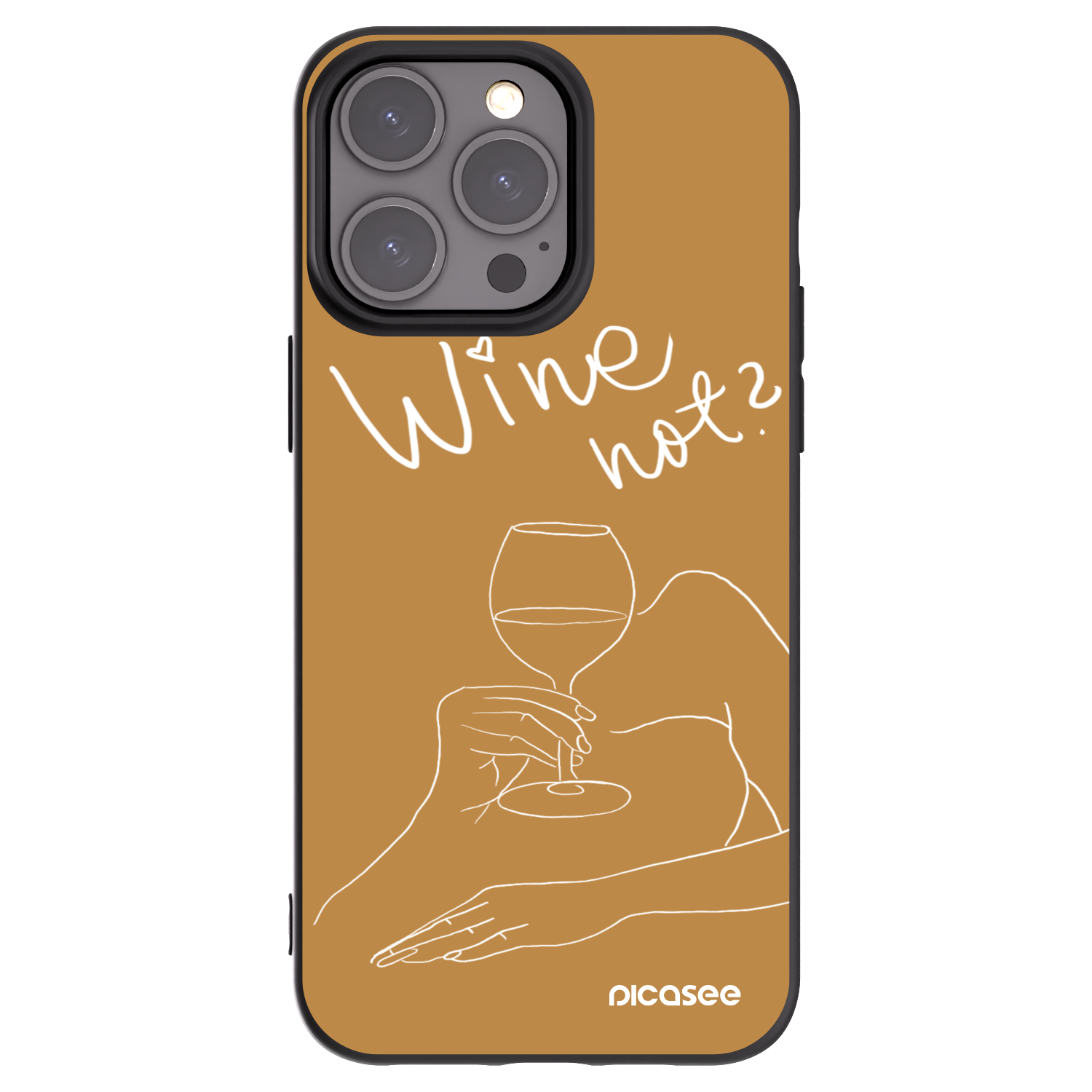 Picasee silikonski črni ovitek za Apple iPhone 15 Pro Max - Wine not