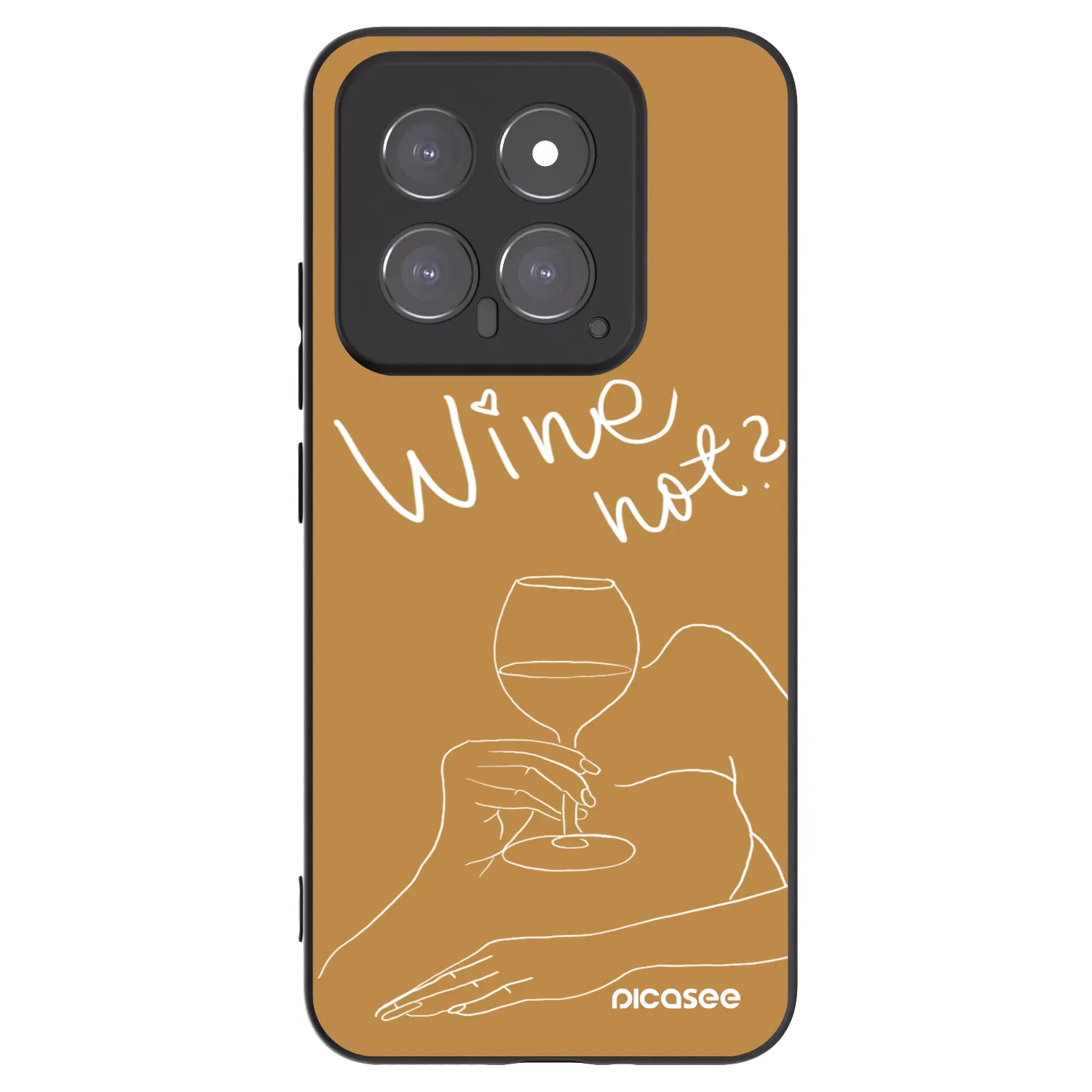 Picasee silikonski črni ovitek za Xiaomi 14 - Wine not