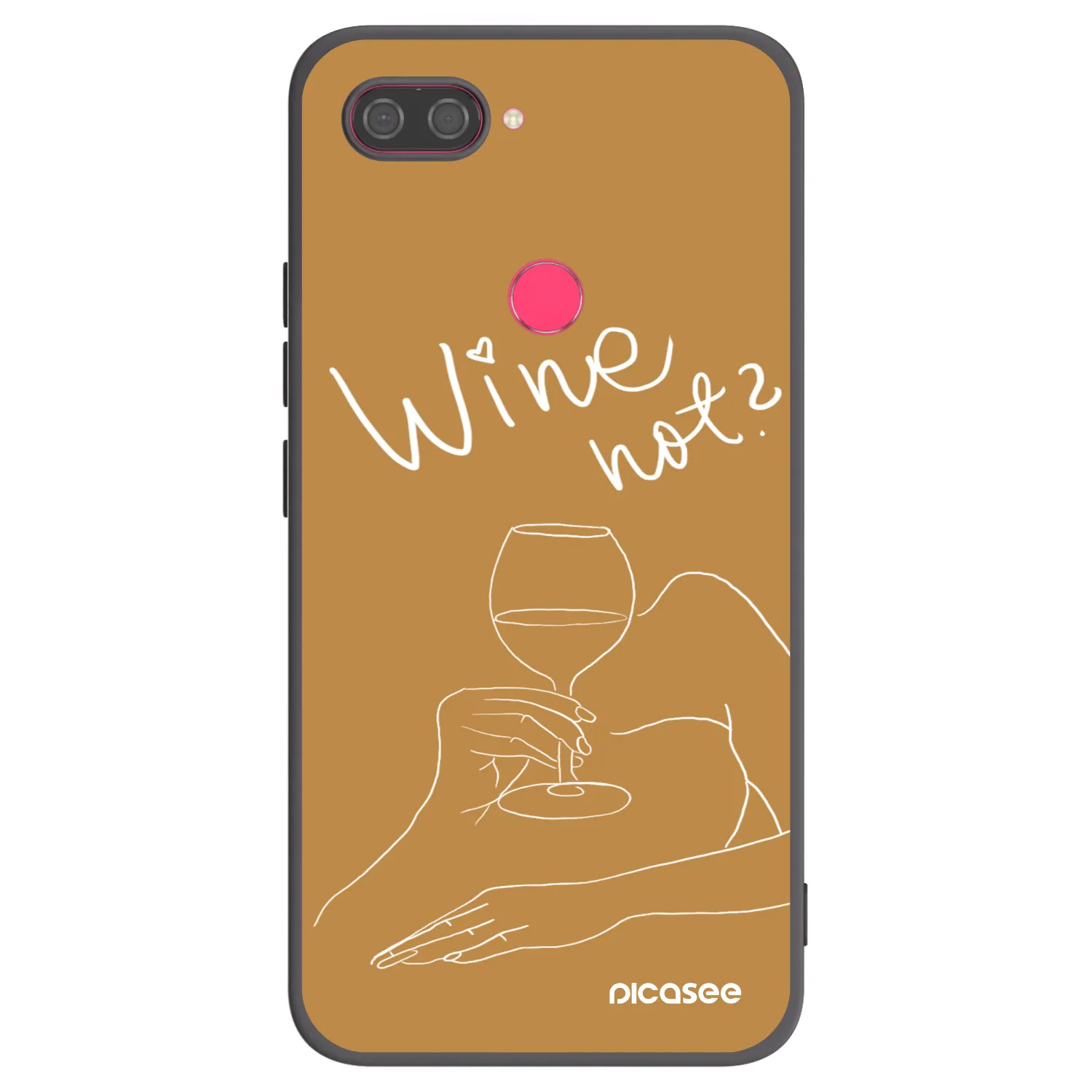 Picasee silikonski črni ovitek za Xiaomi Mi 8 Lite - Wine not