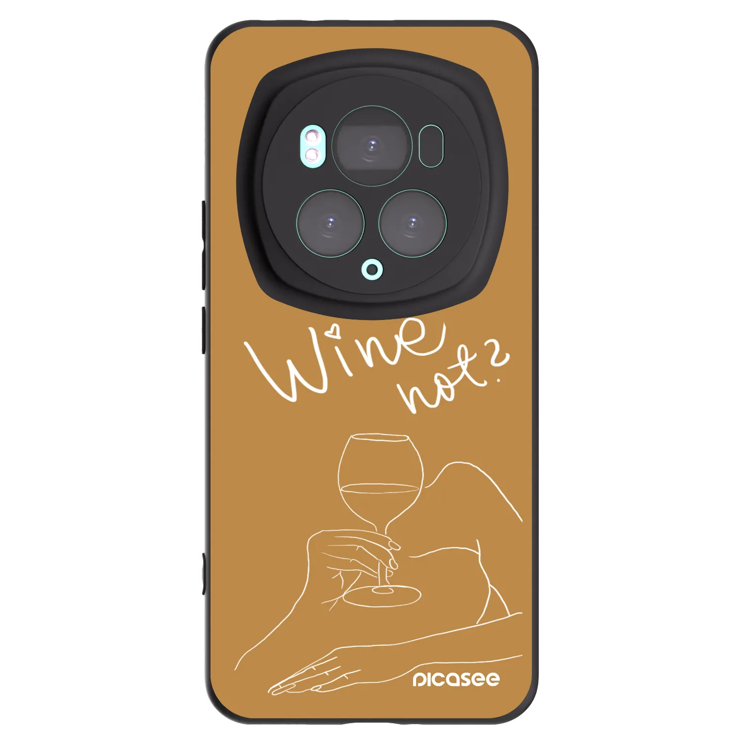 Picasee silikonski črni ovitek za Honor Magic6 Pro - Wine not