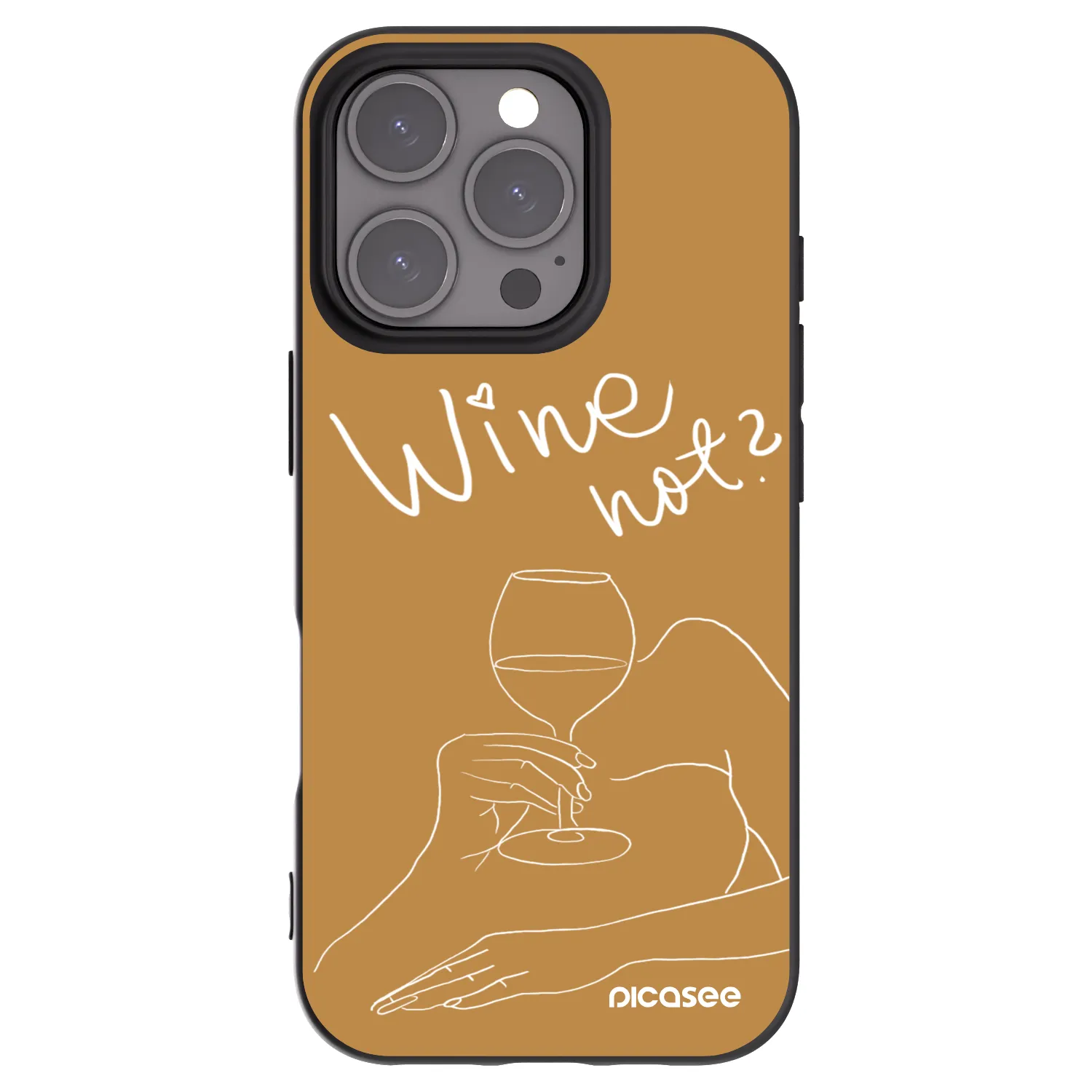 Picasee silikonski črni ovitek za Apple iPhone 16 Pro - Wine not