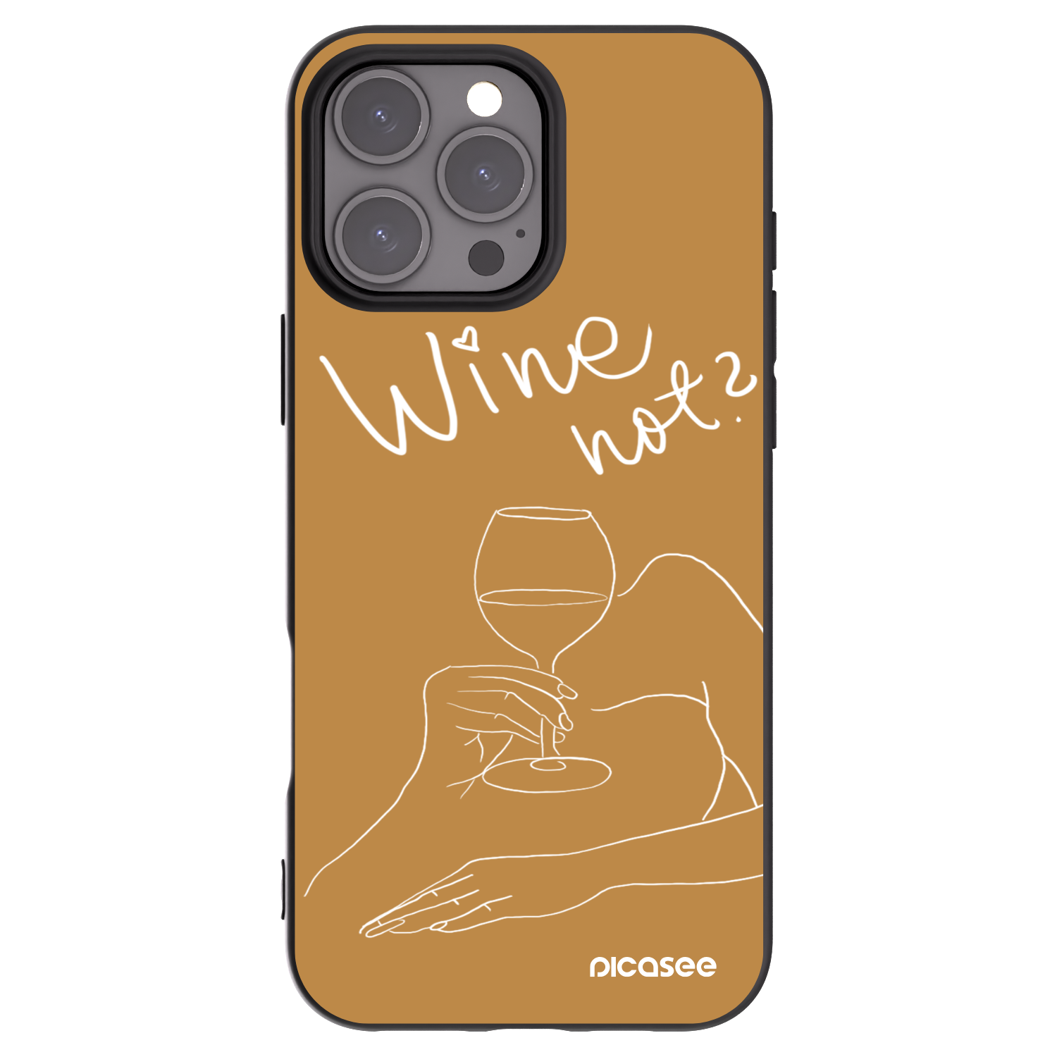 Picasee silikonski črni ovitek za Apple iPhone 16 Pro Max - Wine not