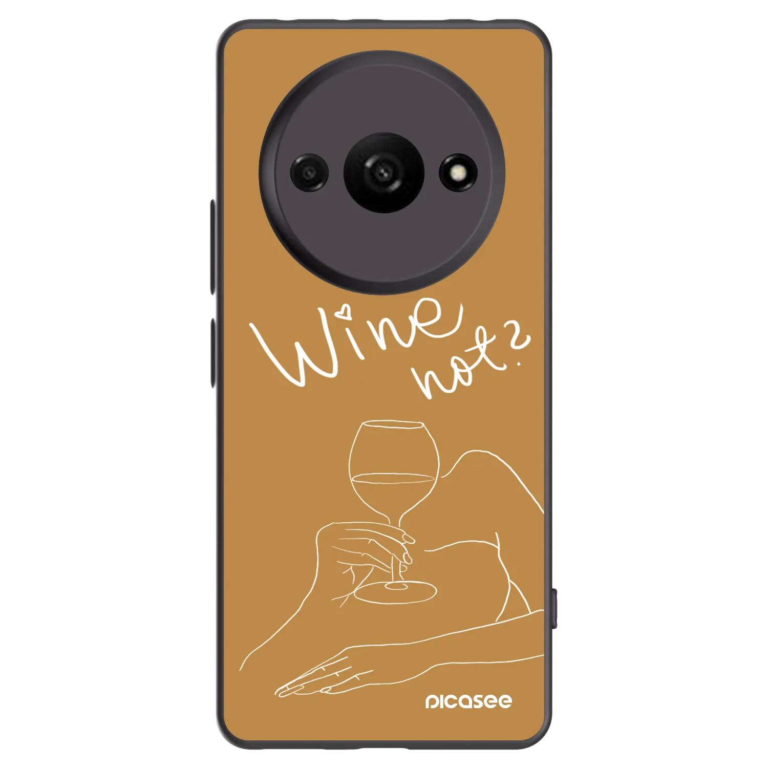 Picasee silikonski črni ovitek za Xiaomi Redmi A3 - Wine not