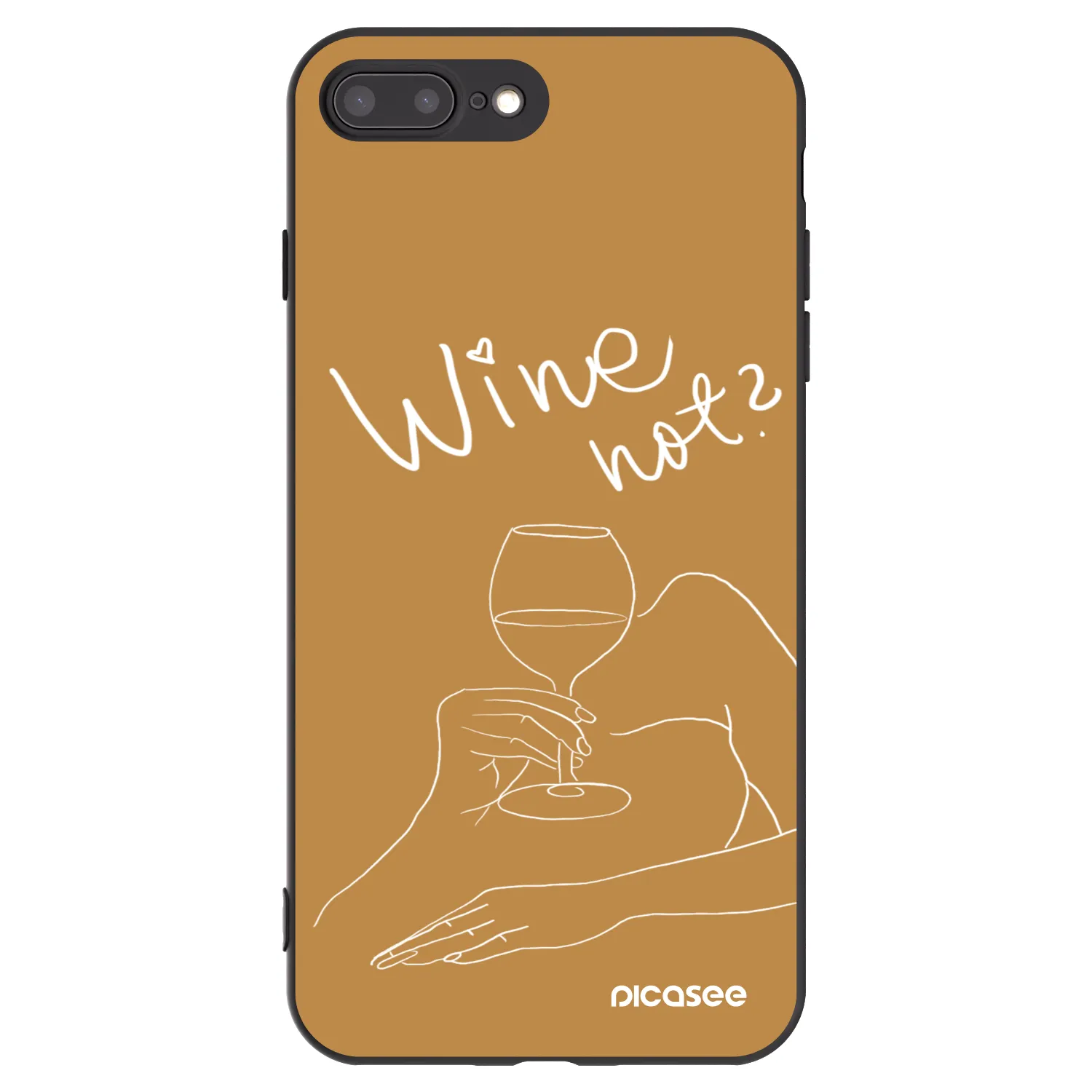 Picasee silikonski črni ovitek za Apple iPhone 8 Plus - Wine not