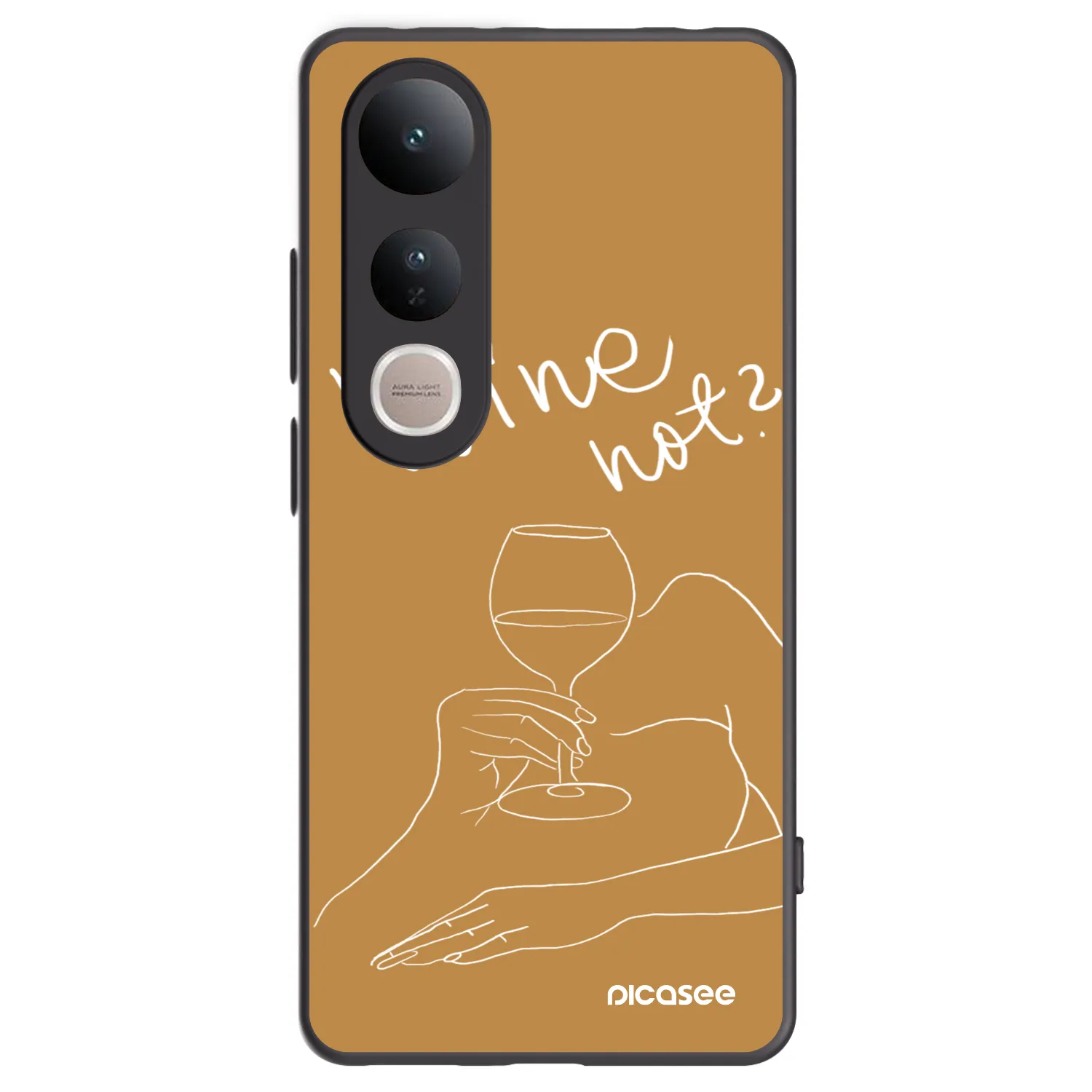 Picasee silikonski črni ovitek za Vivo V50 Lite 5G - Wine not