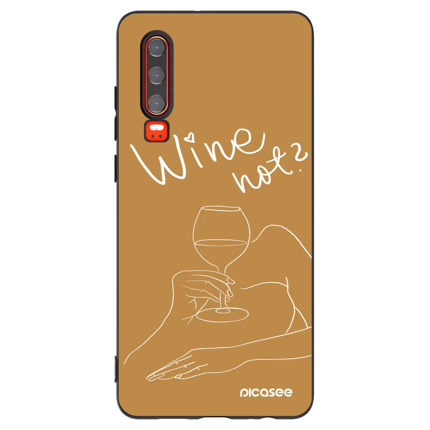 Picasee silikonski črni ovitek za Huawei P30 - Wine not
