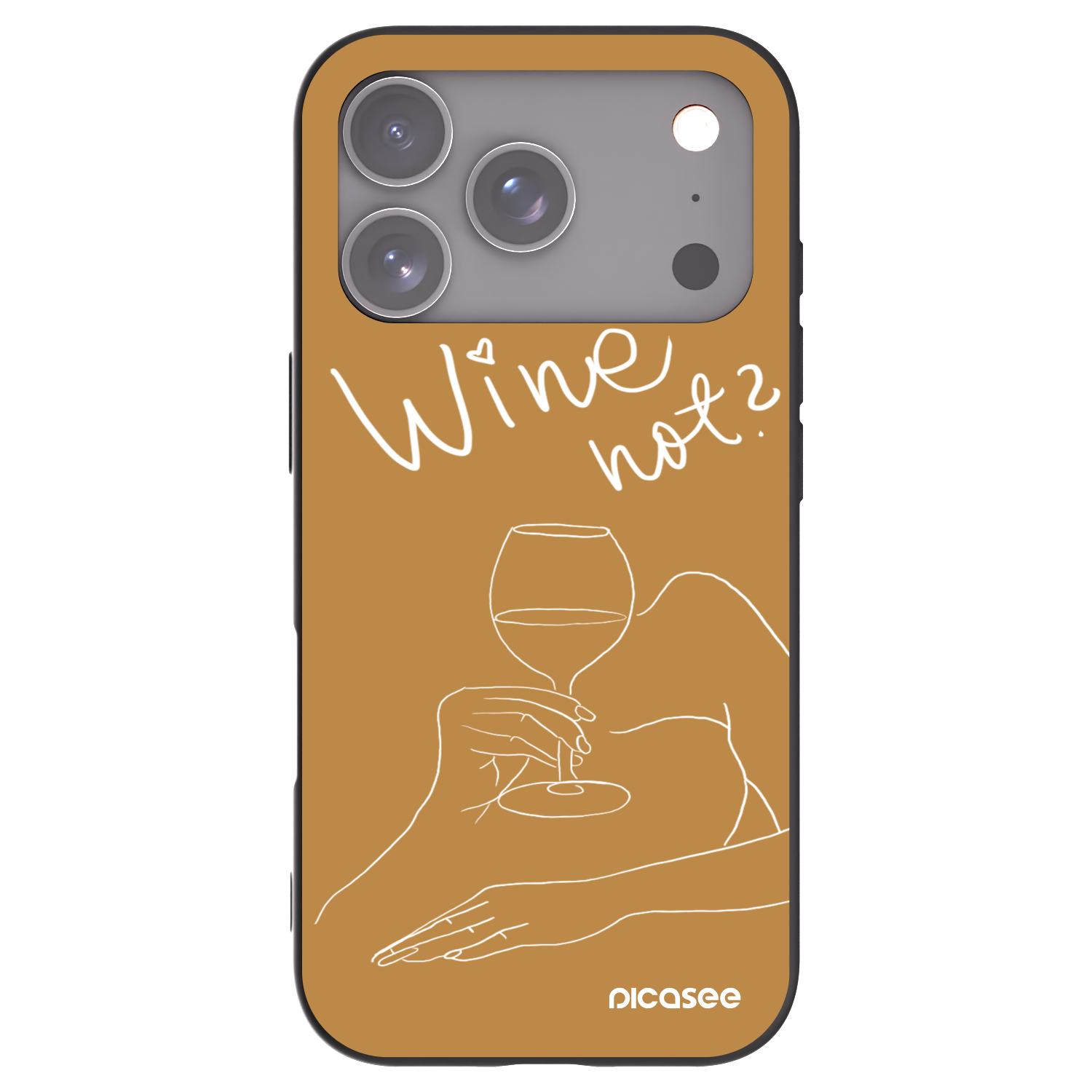 Picasee silikonski črni ovitek za Apple iPhone 17 Pro - Wine not