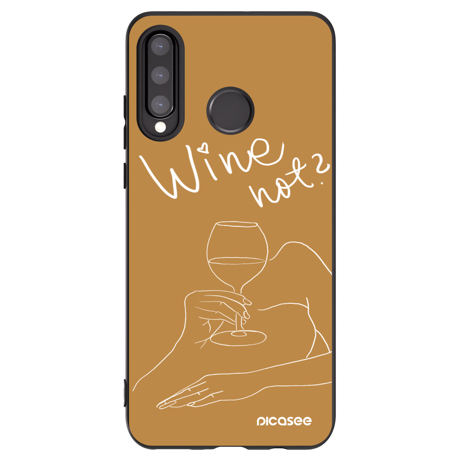 Picasee silikonski črni ovitek za Huawei P30 Lite - Wine not