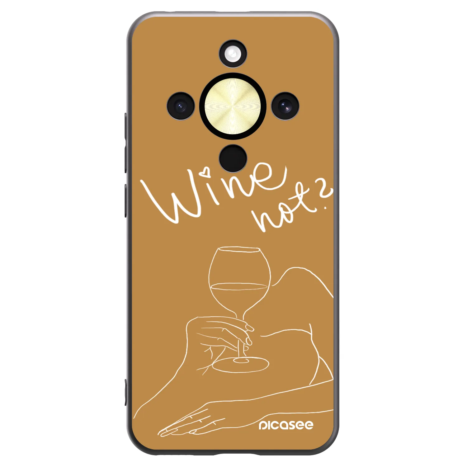 Picasee silikonski črni ovitek za Honor Magic8 Lite 5G - Wine not