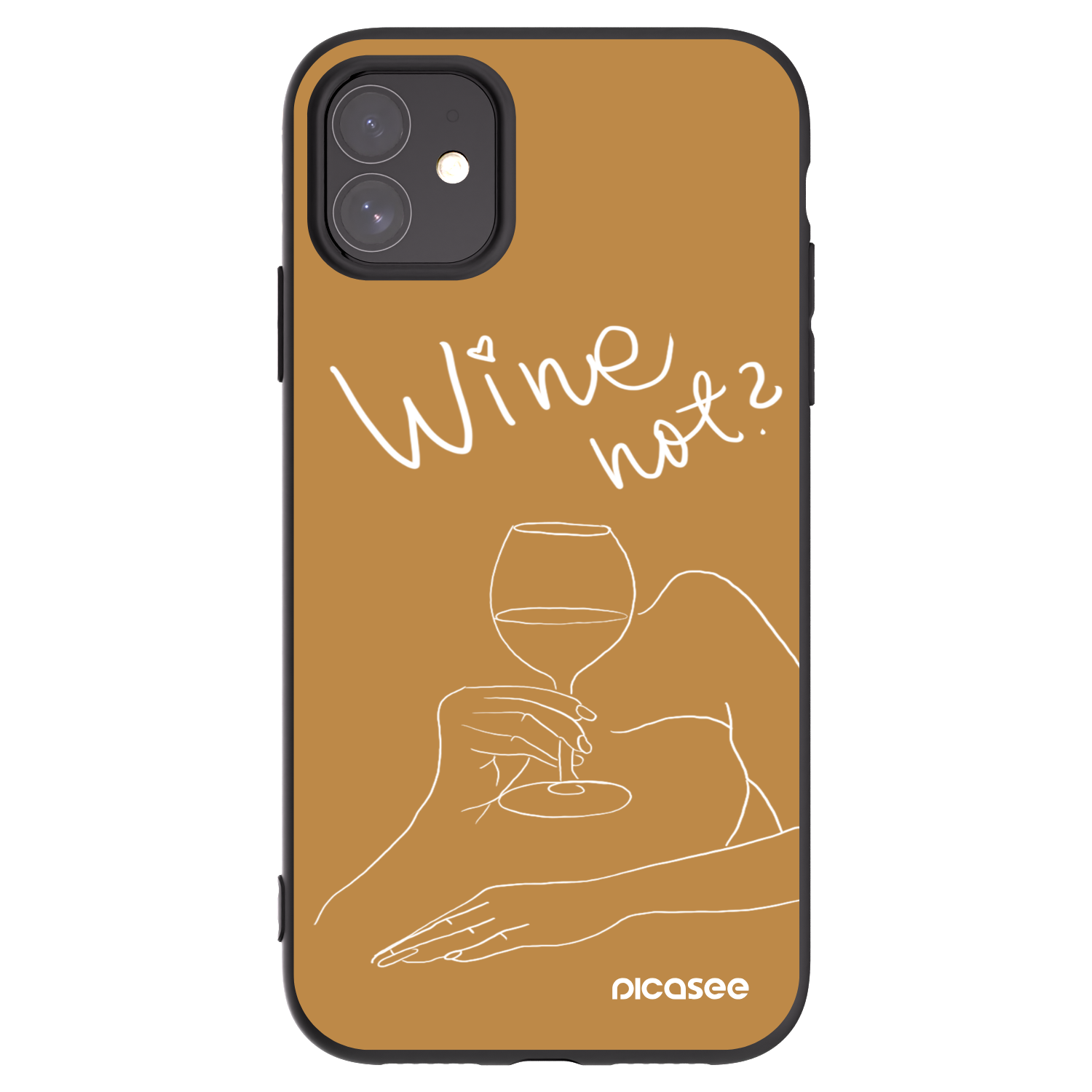 Picasee silikonski črni ovitek za Apple iPhone 11 - Wine not