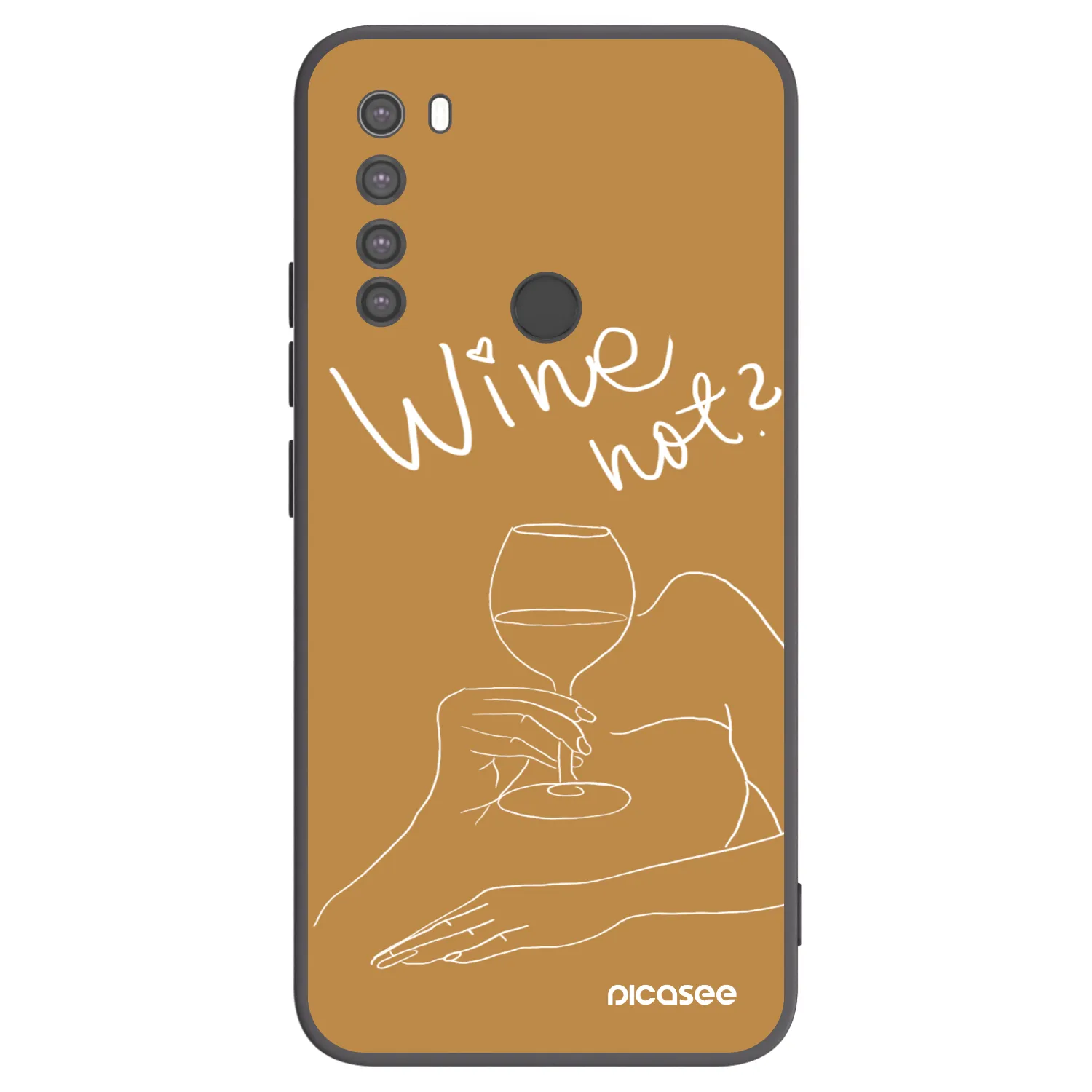 Picasee silikonski črni ovitek za Xiaomi Redmi Note 8 - Wine not