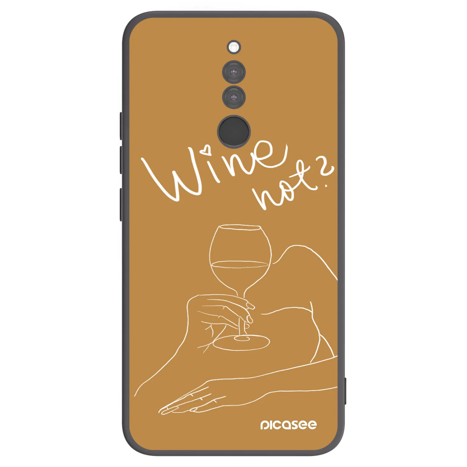 Picasee silikonski črni ovitek za Xiaomi Redmi 8 - Wine not